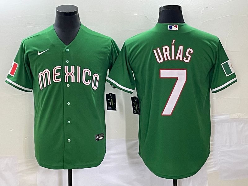 Men 2025 World Cup Mexico #7 Urias Green Nike MLB Jersey style 3182